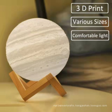 Silicone 3D Print White Decorative Layout Moon Night Light for Children's Room
